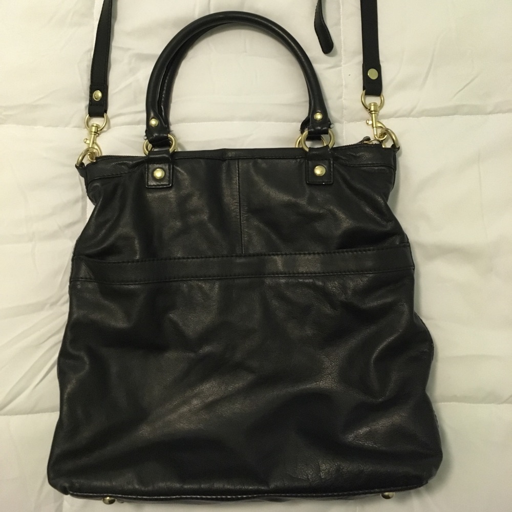 Black Large J. Crew Leather Tote or Crossbody